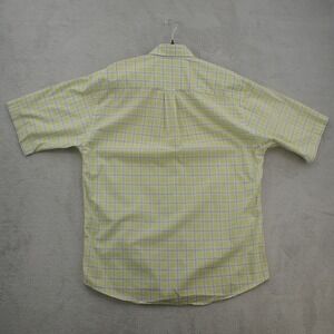 Culwell & Son Mens Large Yellow Plaid Short Sleeve Button Down Shirt Made in USA
